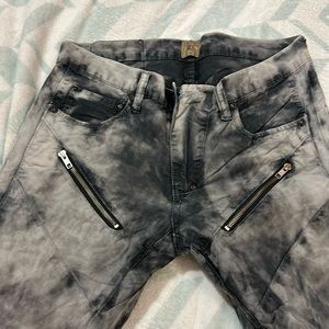 PRPS 31 100% Cotton Biker Black Tie Die. “Thin denim with zippers”